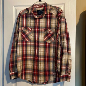Bruno New York men’s plaid button down shirt size XL